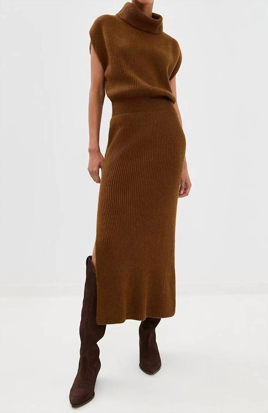 NEW SPLENDID marigold sweater dress in dark saddle